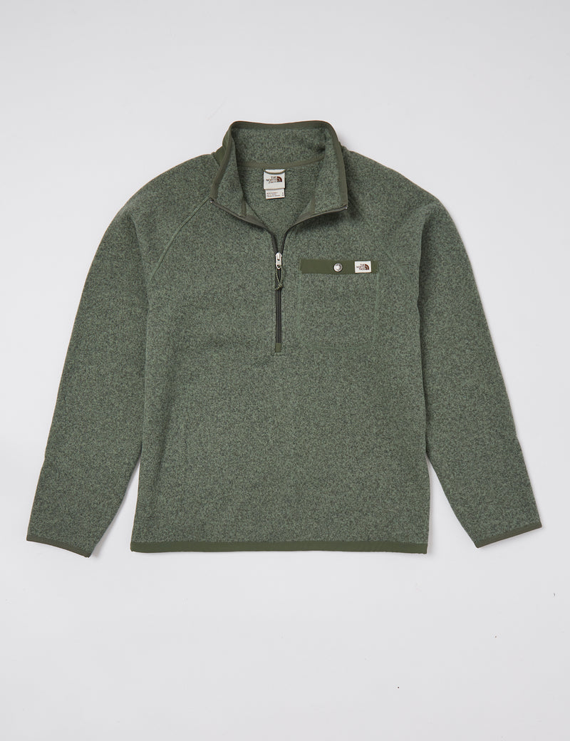 North Face Gordon Lyons Sweatshirt mit 1/4-Reißverschluss - Wreath Green Heather/Thymian