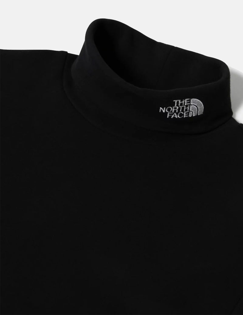 North Face Black Box Roll Neck Long Sleeve T-Shirt - Black