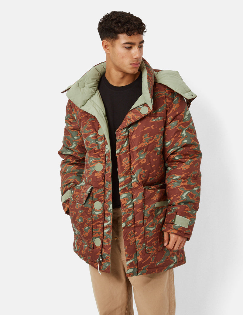 North Face 77 Brooks Range Parka Jacket (Glacier Print) - ダーク オーク カモ