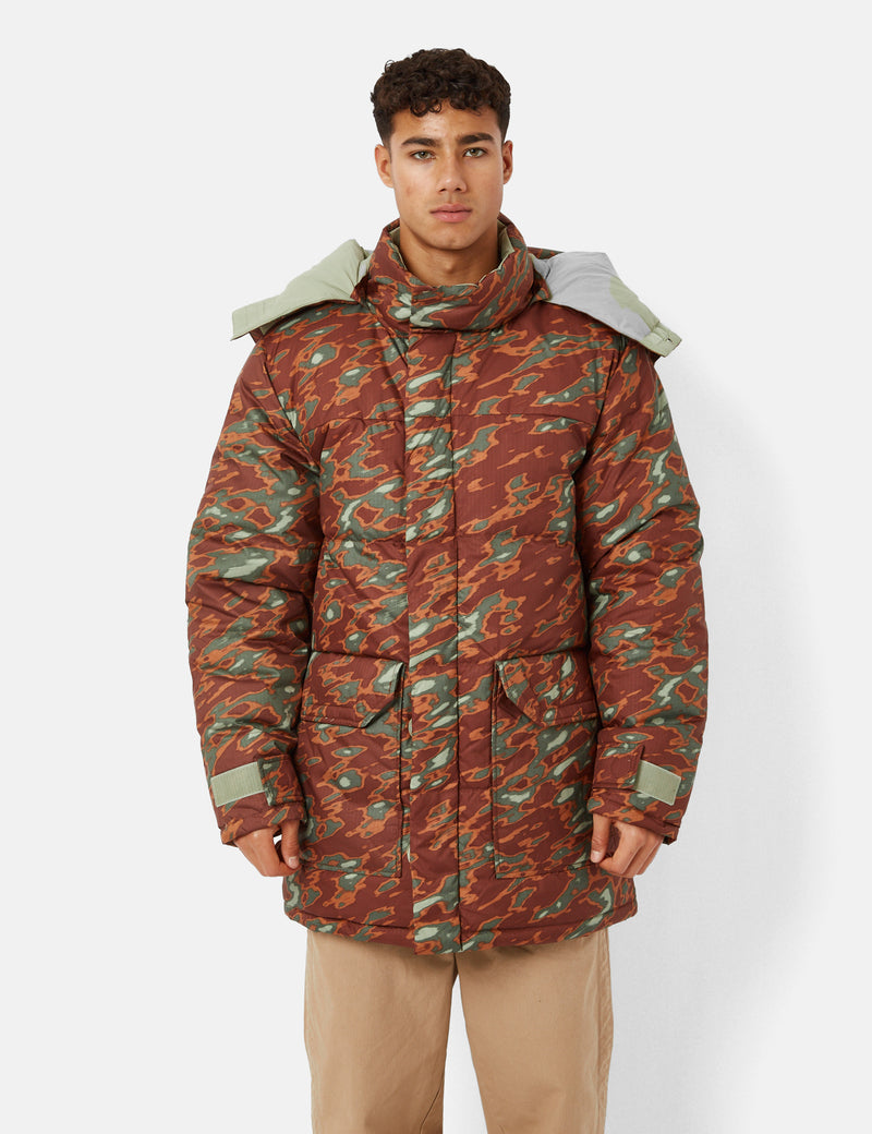 North Face 77 Brooks Range Parka 재킷 (Glacier Print) - Dark Oak Camo