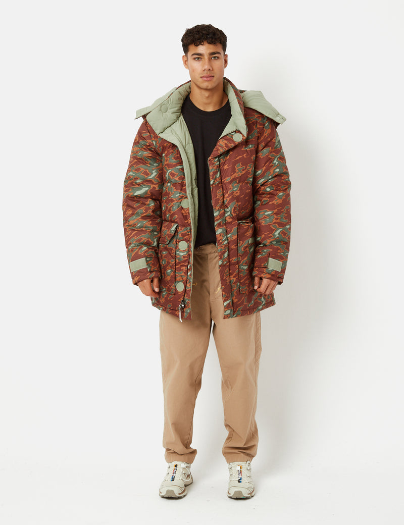 North Face 77 Brooks Range Parka 재킷 (Glacier Print) - Dark Oak Camo