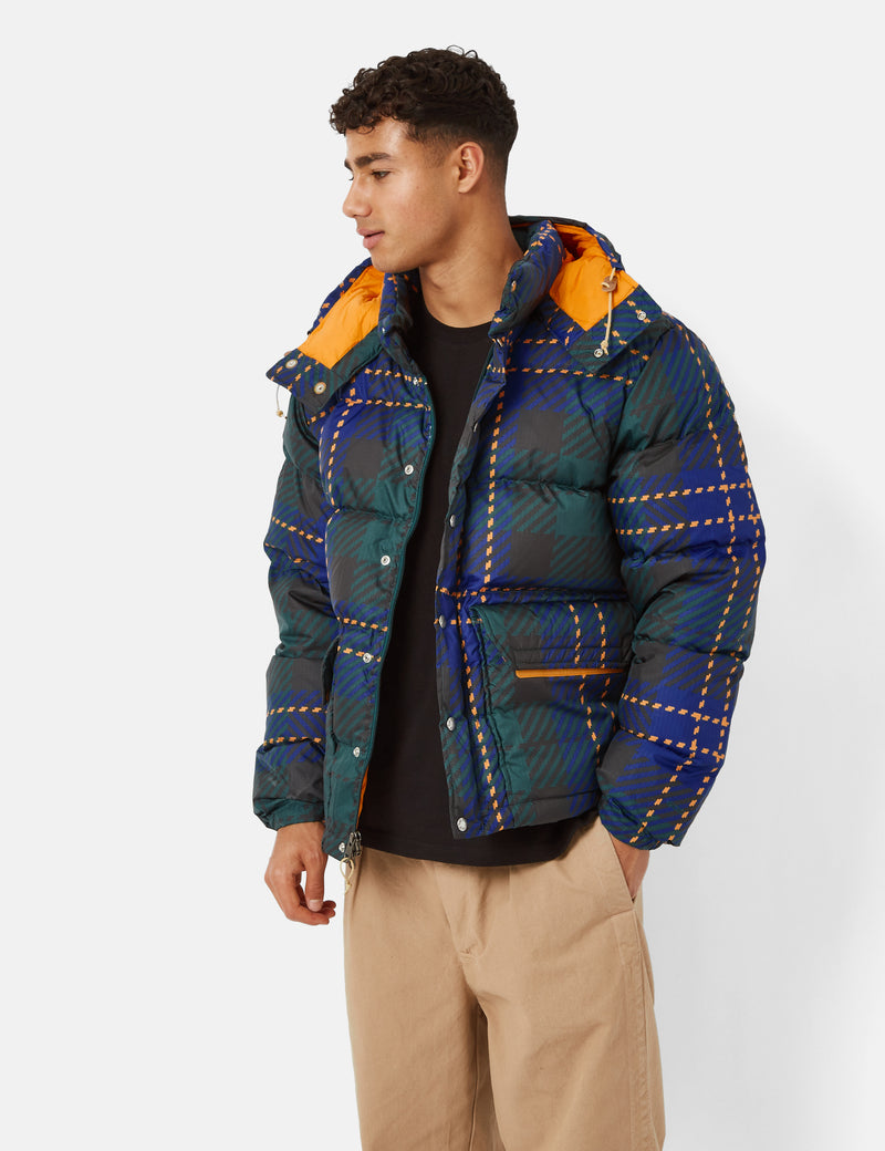 North Face Printed 71 Sierra Down Jacket (Plaid Print) - Ponderosa Green