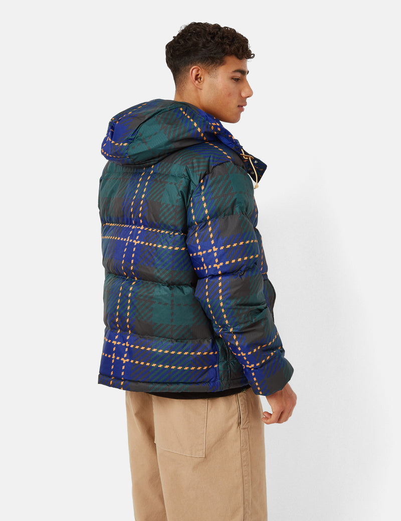 North Face Printed 71 Sierra Down Jacket (Plaid Print) - Ponderosa Green