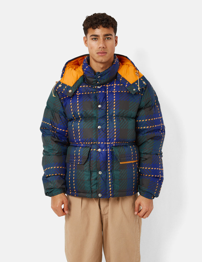 North Face Printed 71 Sierra Down Jacket (Plaid Print) - Ponderosa Green