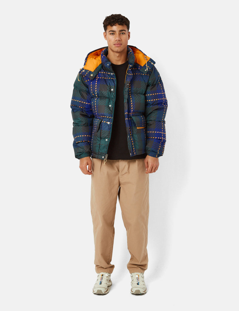 North Face Printed 71 Sierra Down Jacket (Plaid Print) - Ponderosa Green