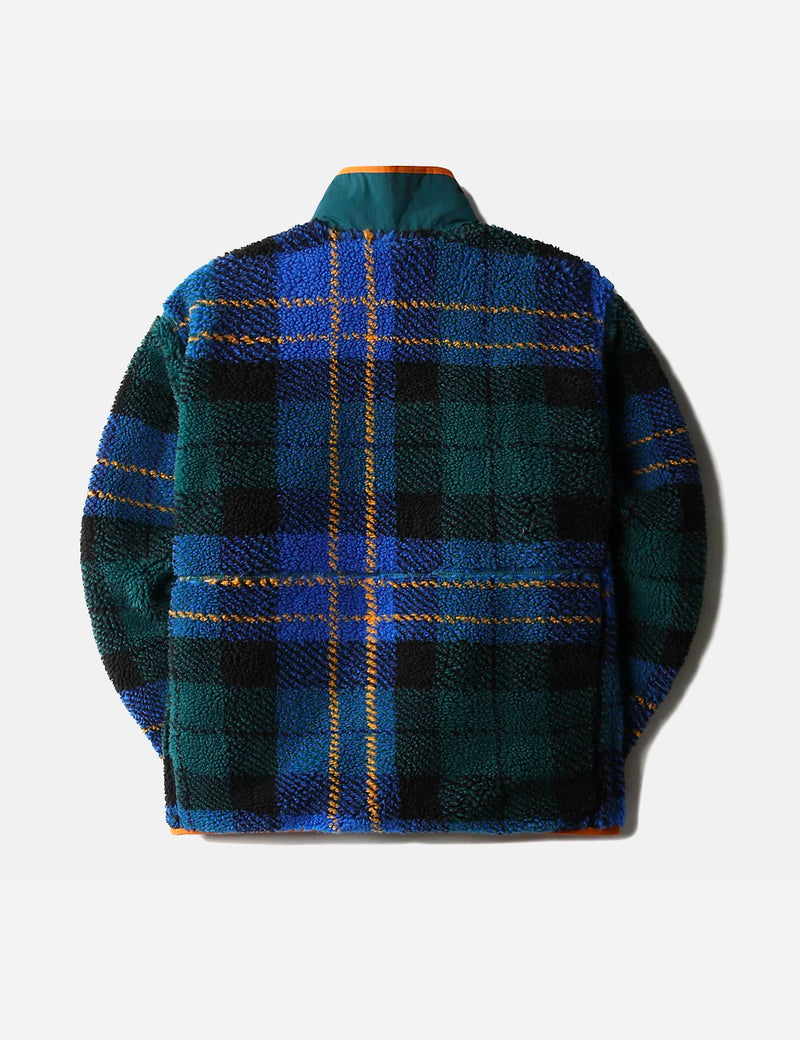 North Face Extreme Pile Pullover Jacket (Plaid Print) - Ponderosa Green