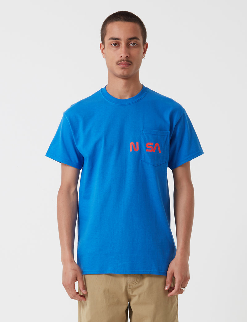 StuGaziスペースポケットTシャツ-ブルー