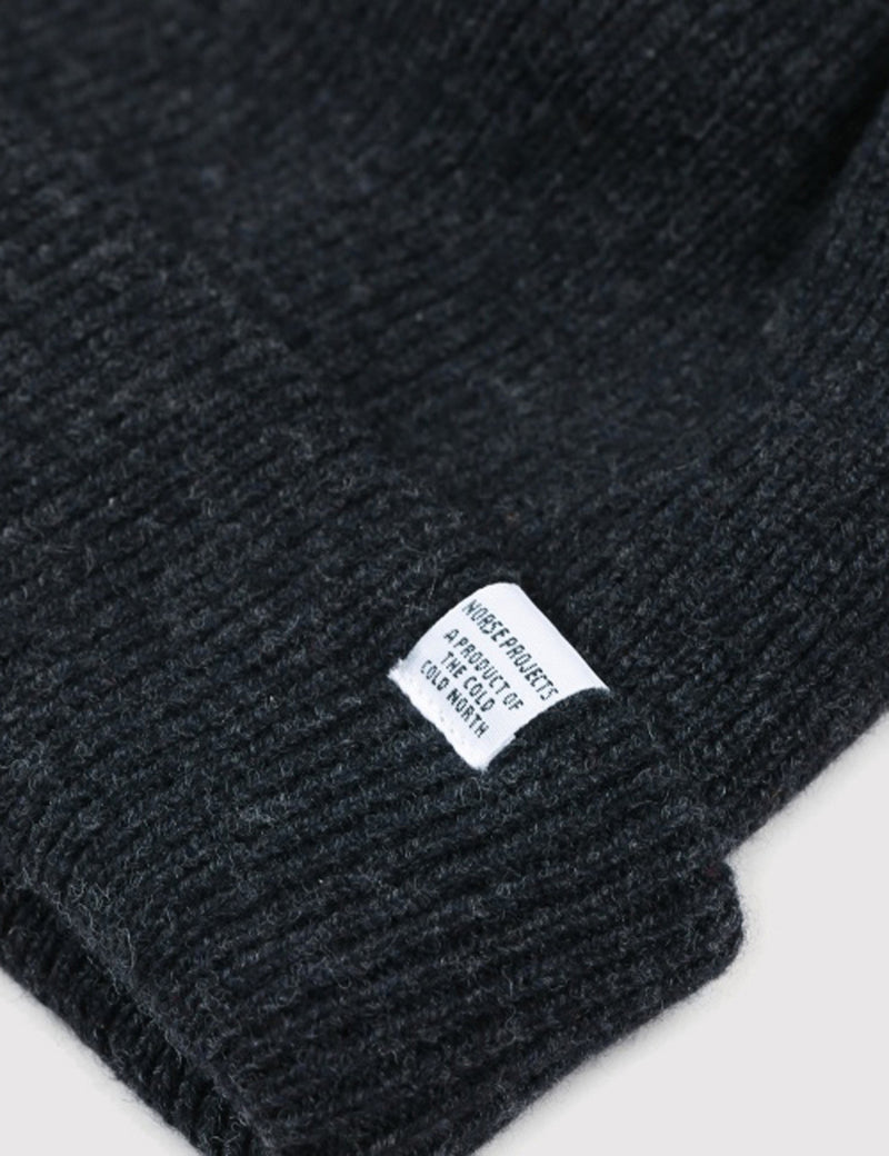 Bonnet Brossé Norse Projects (Laine) - Gris Charbon