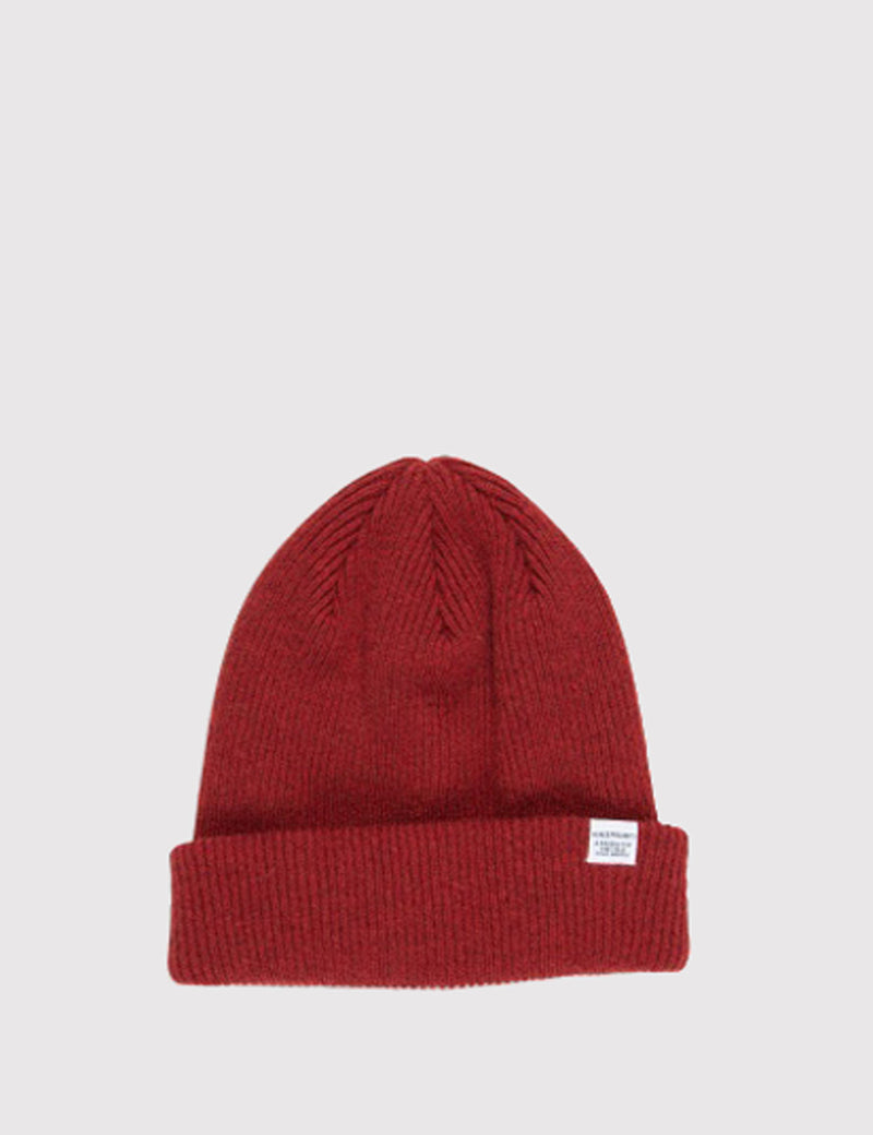 Norse Projects Norse Beanie Hat - Red Clay