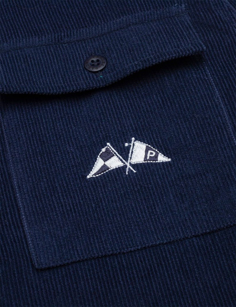 Parlez Club Cord Shirt - Navy Blue
