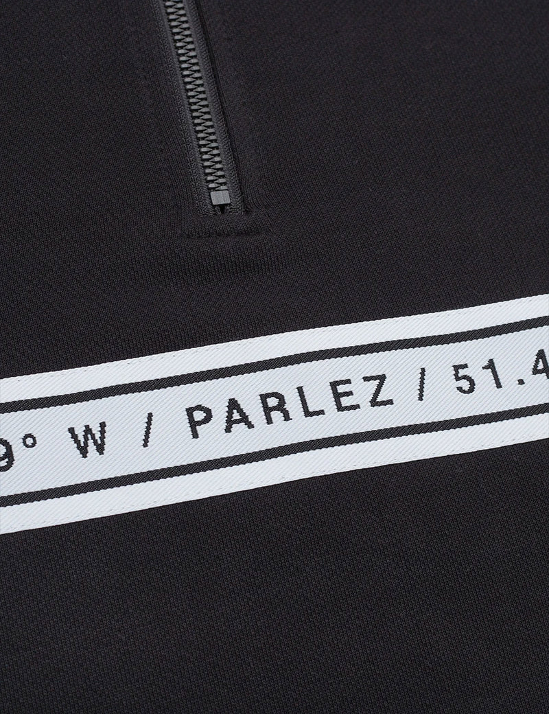 Parlez Payne Sweatshirt mit Viertelreißverschluss - Schwarz