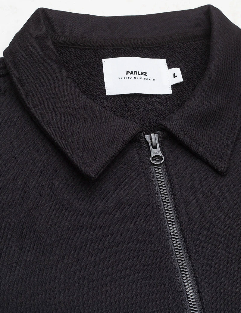 Parlez Payne Sweatshirt mit Viertelreißverschluss - Schwarz