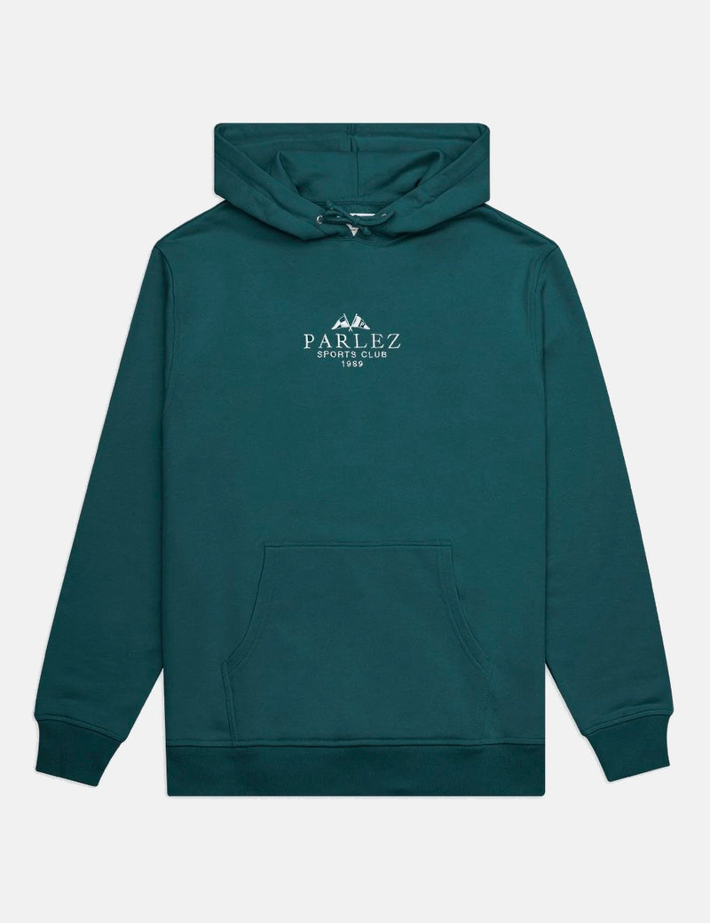 Parlez Sports Club Hooded Sweatshirt - Deep Teal Green