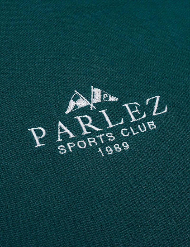 Parlezスポーツクラブフード付きスウェットシャツ-ディープティールグリーン