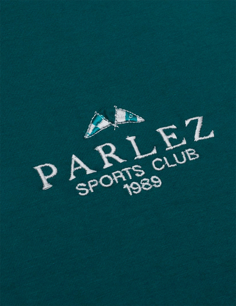 ParlezスポーツクラブTシャツ-ディープティールグリーン