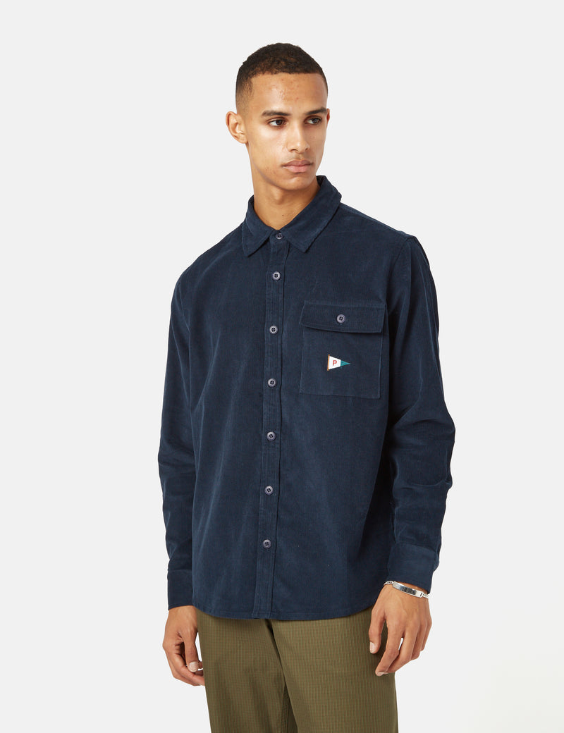 Parlez Sargasse Cord Shirt - Navy Blue