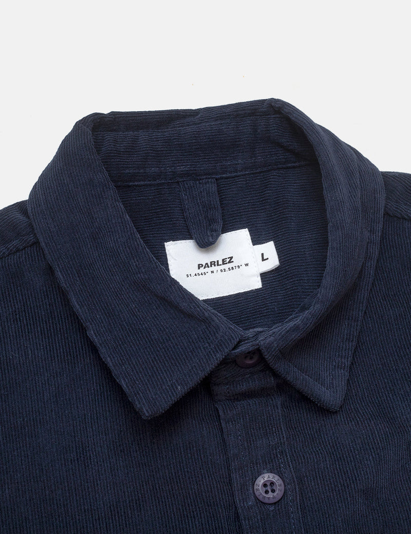 Parlez Sargasse Cord Shirt - Navy Blue
