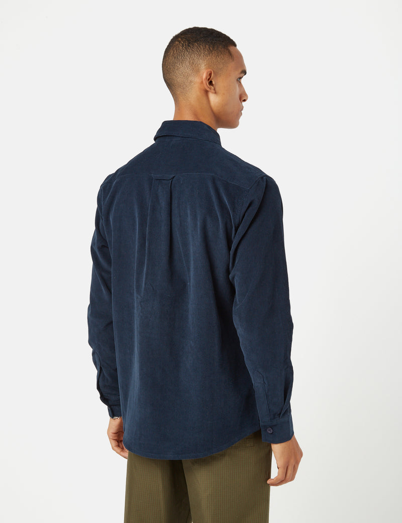 Parlez Sargasse Cord Shirt - Navy Blue