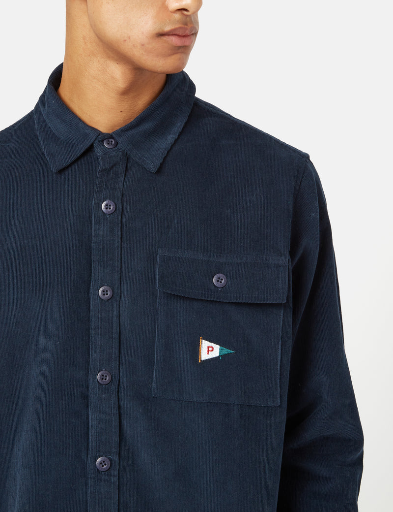 Parlez Sargasse Cord Shirt - Navy Blue