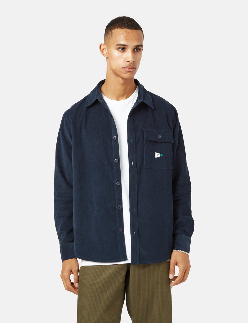 Parlez Sargasse Cord Shirt - Navy Blue