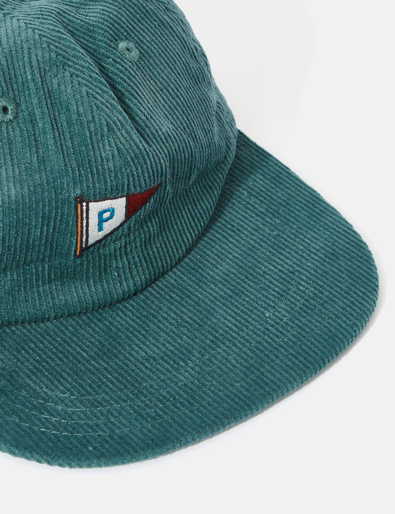 Parlez Flag Cord 6-Panel Cap - Deep Teal Green