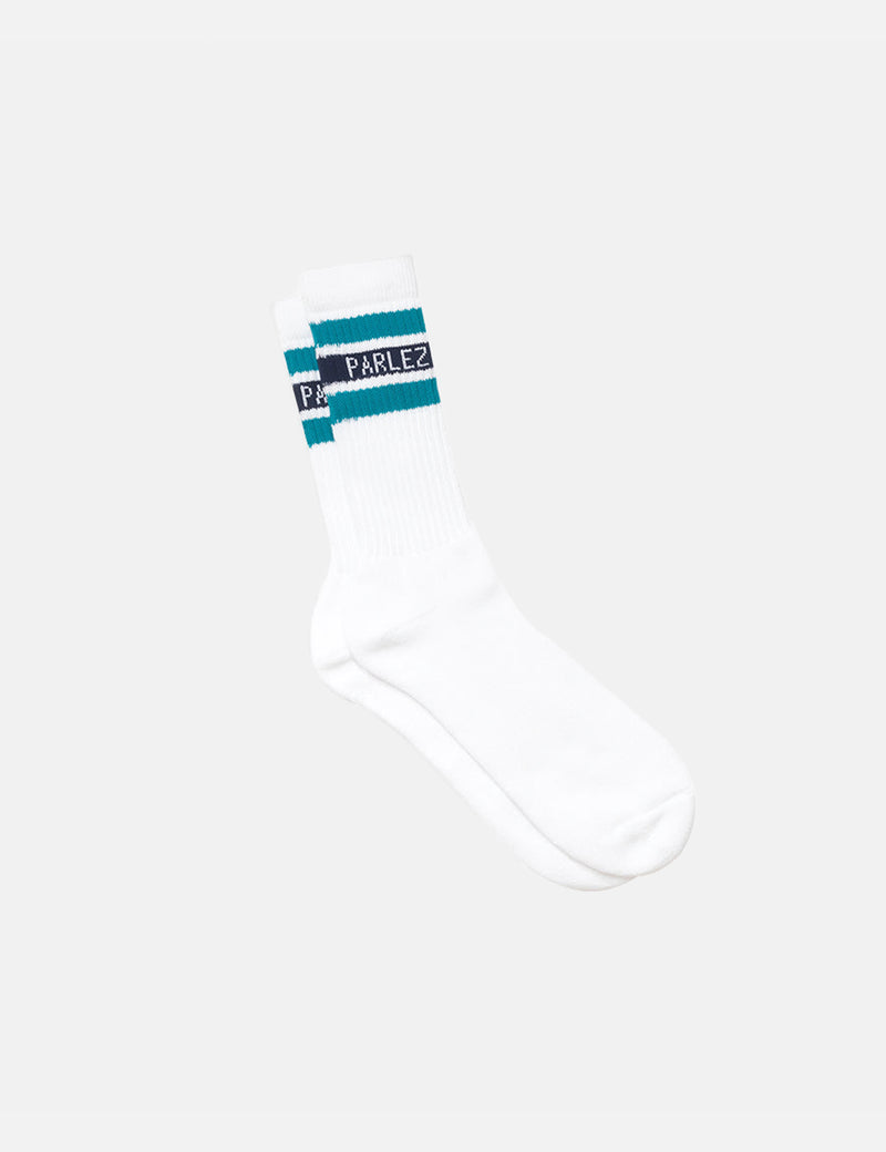 Parlez Block Socks - Light Aqua Green/Navy Blue