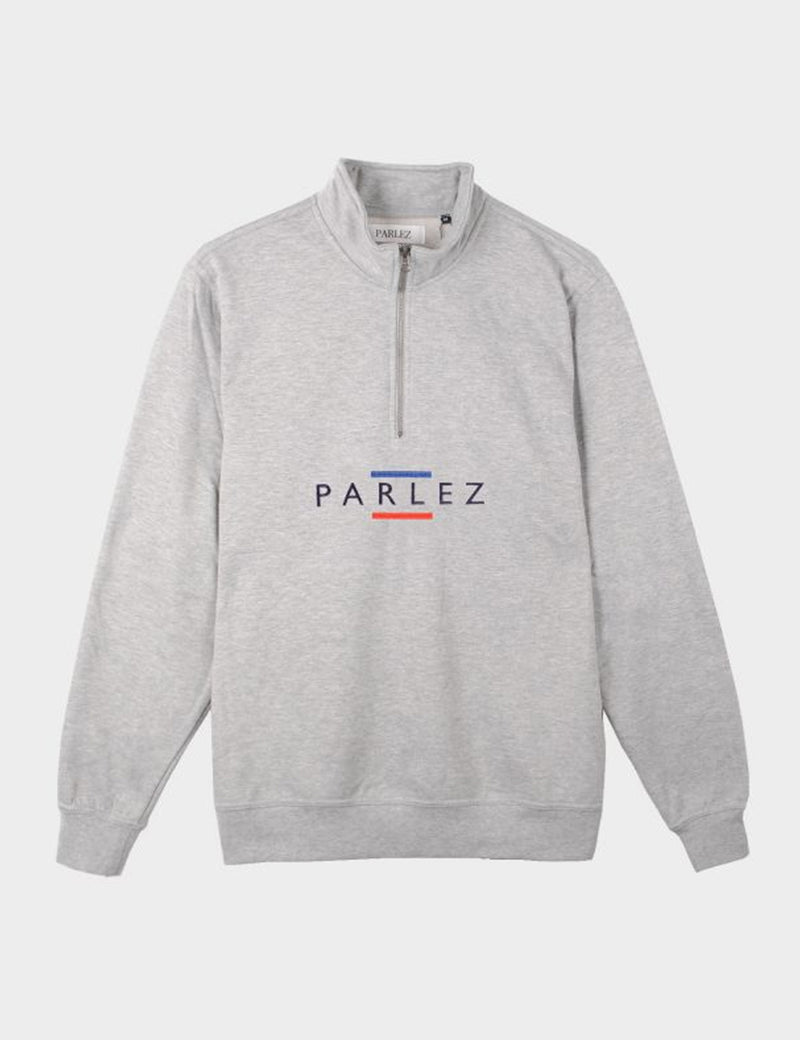 Parlez Line Quarter Zip Sweatshirt - Grey Heather