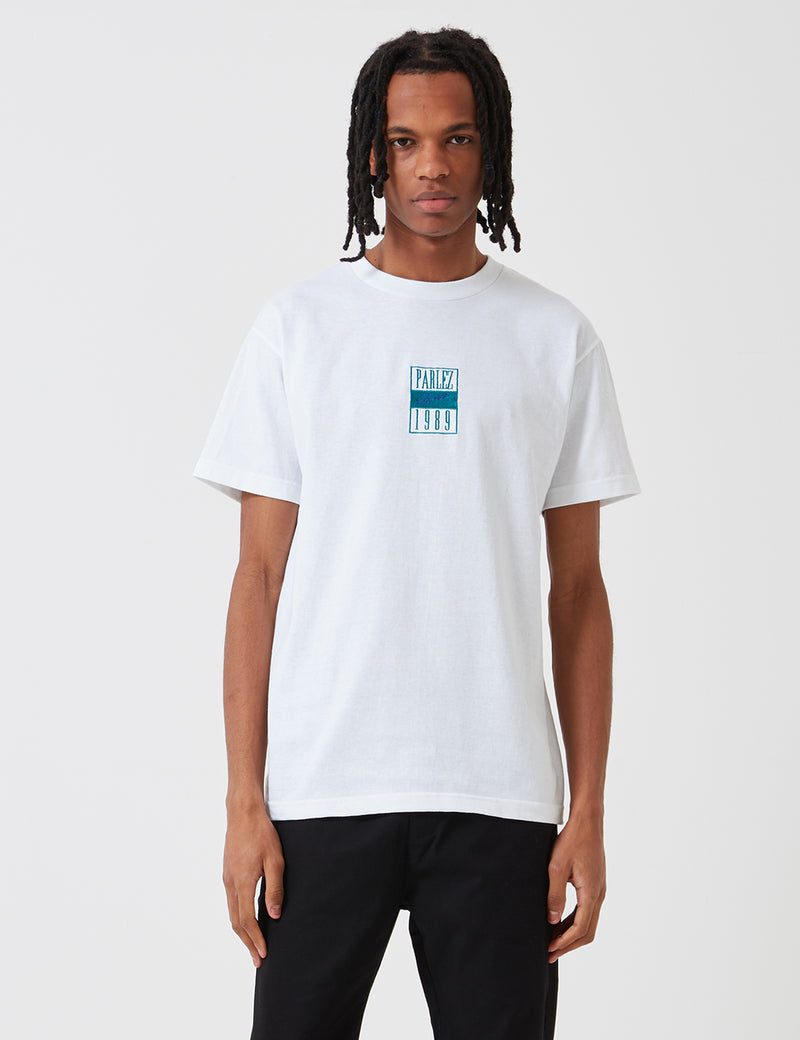 Parlez Edgar T-Shirt - White/Turquoise
