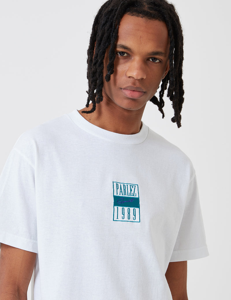 Parlez Edgar T-Shirt - White/Turquoise