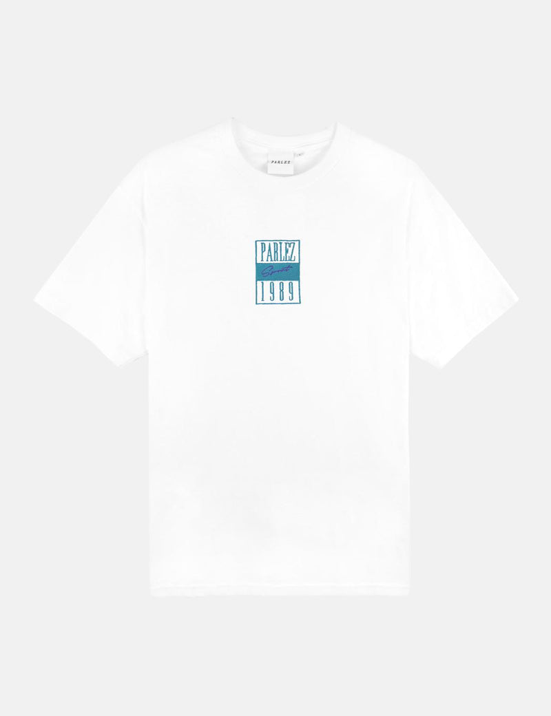 Parlez Edgar T-Shirt - White/Turquoise