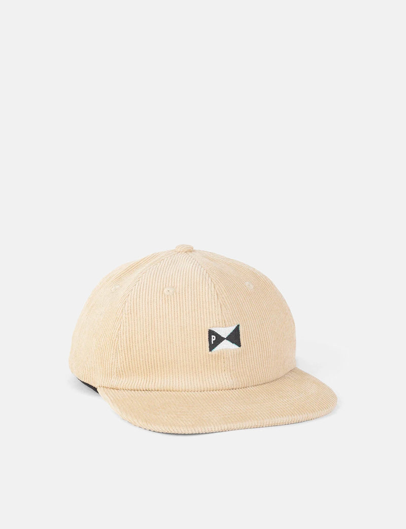 Parlez Pennant Corduroy Cap (6 Panel) - Beige