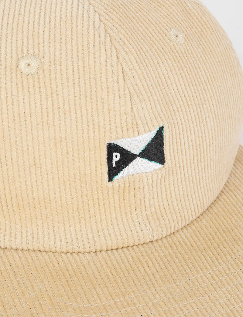 Parlez Pennant Corduroy Cap (6 Panel) - Beige