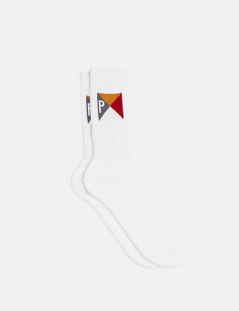 Parlez Pennant Socks (Heather Grey) - White