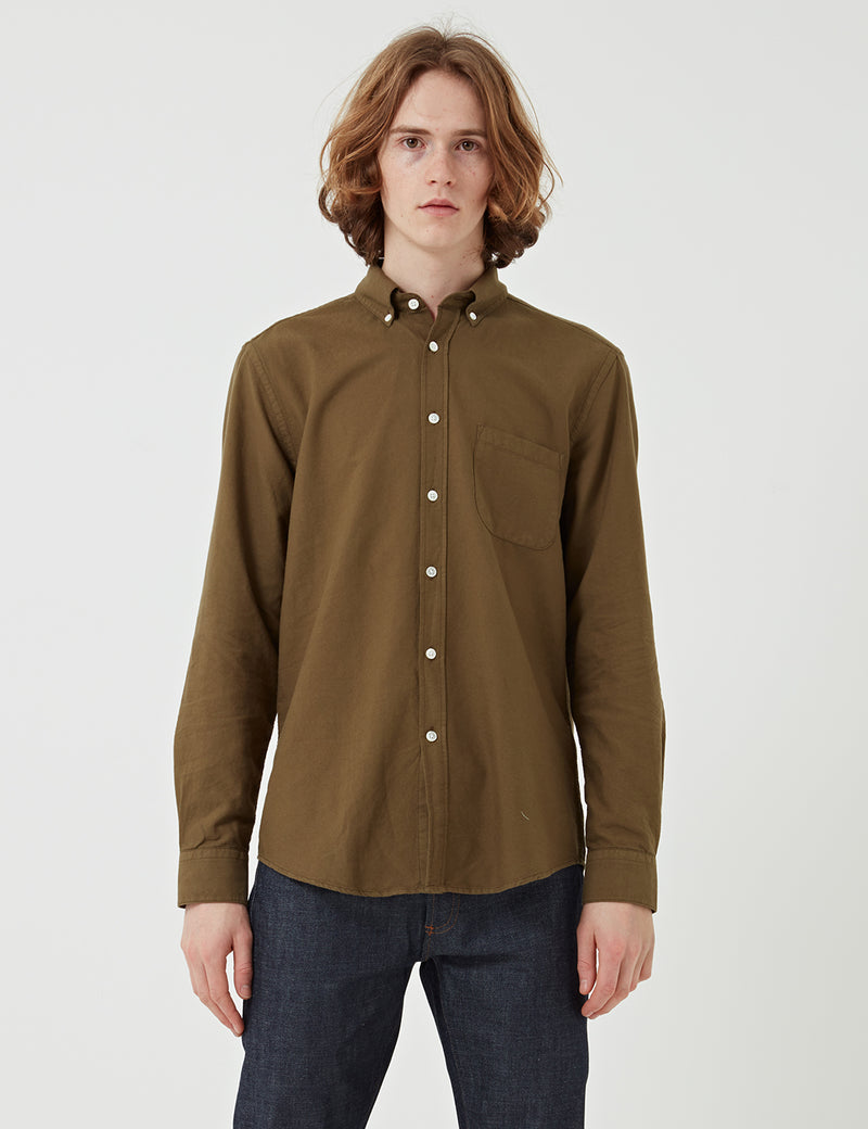 Portuguese Flannel Belavista Shirt (Button Down) - Olive Green