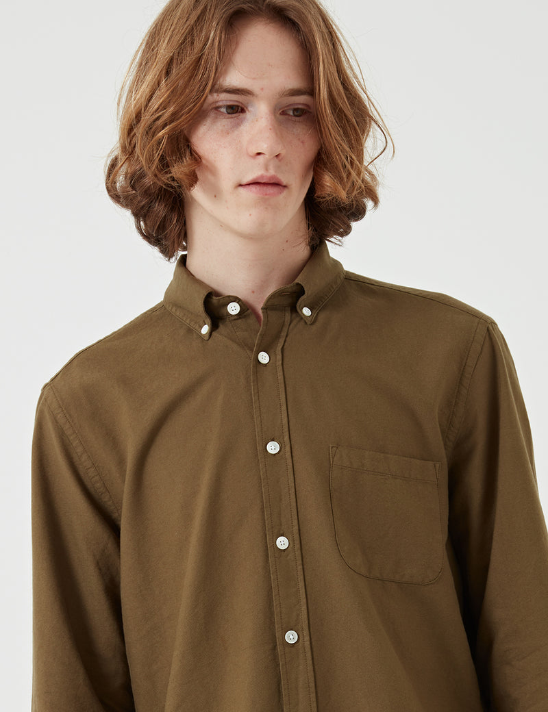 Portuguese Flannel Belavista Shirt (Button Down) - Olive Green