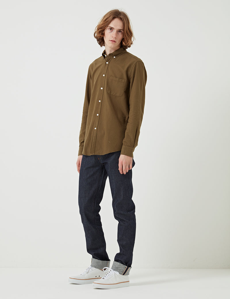 Portuguese Flannel Belavista Shirt (Button Down) - Olive Green