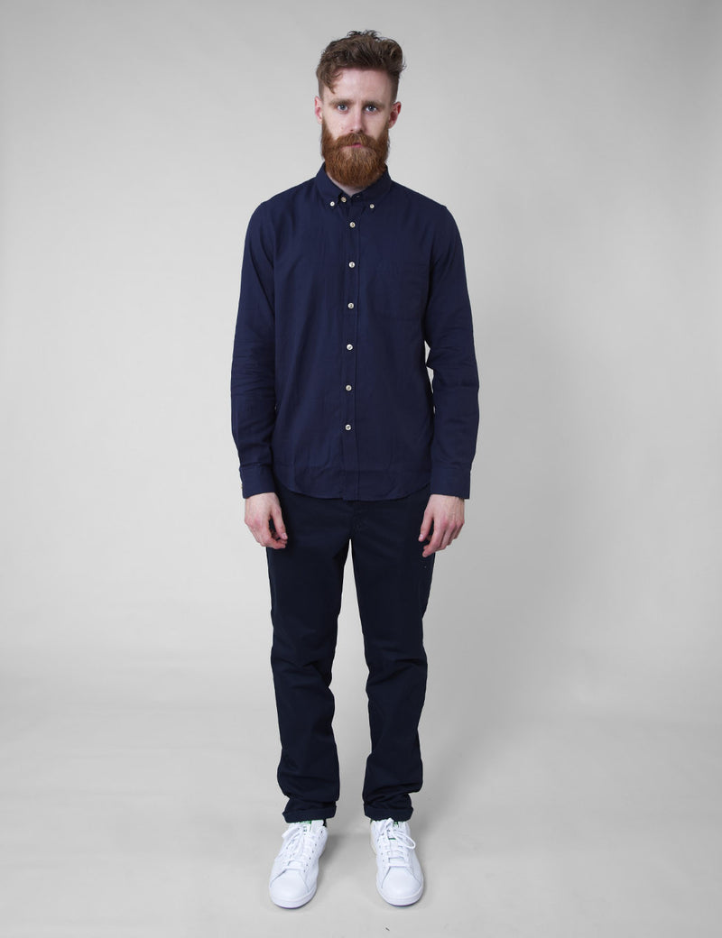 Portuguese Flannel Casta Shirt - Navy Blue