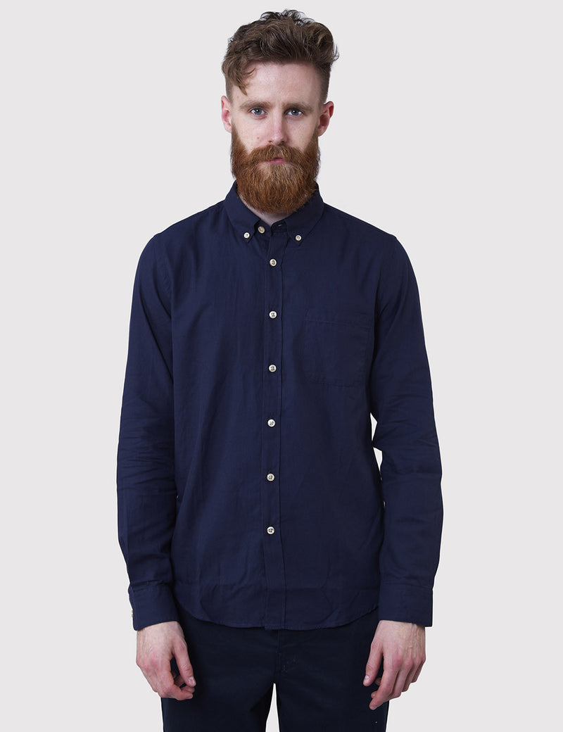 Portuguese Flannel Casta Shirt - Navy Blue