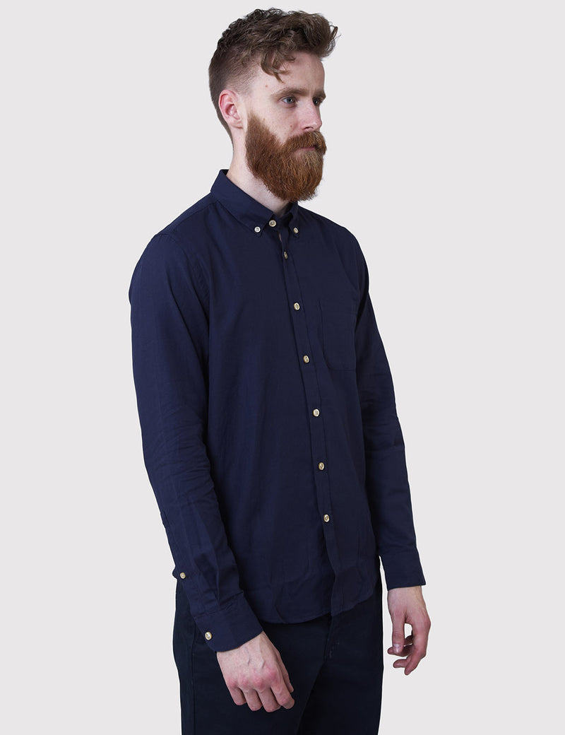 Chemise en flanelle portugaise Casta - Bleu marine