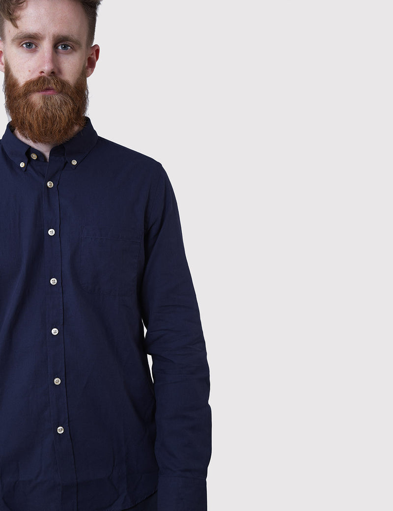 Portuguese Flannel Casta Shirt - Navy Blue