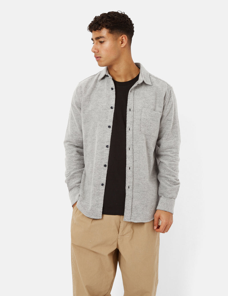 Portuguese Flannel Off Rail Shirt - Grey