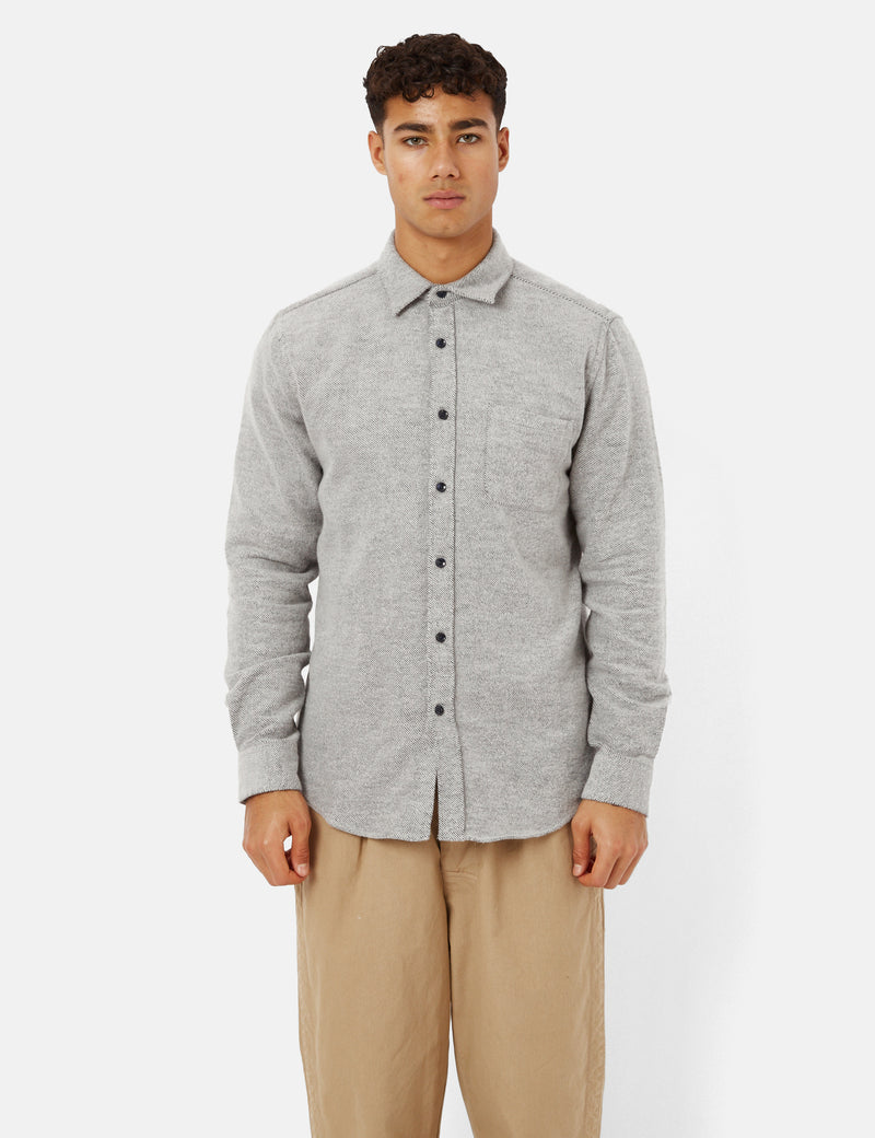 Portuguese Flannel Off Rail Shirt - Grey