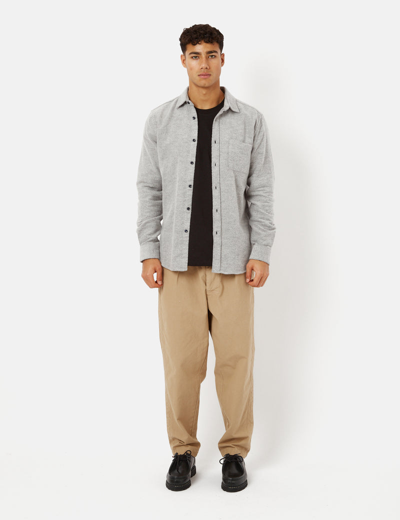 Portuguese Flannel Off Rail Shirt - Grey
