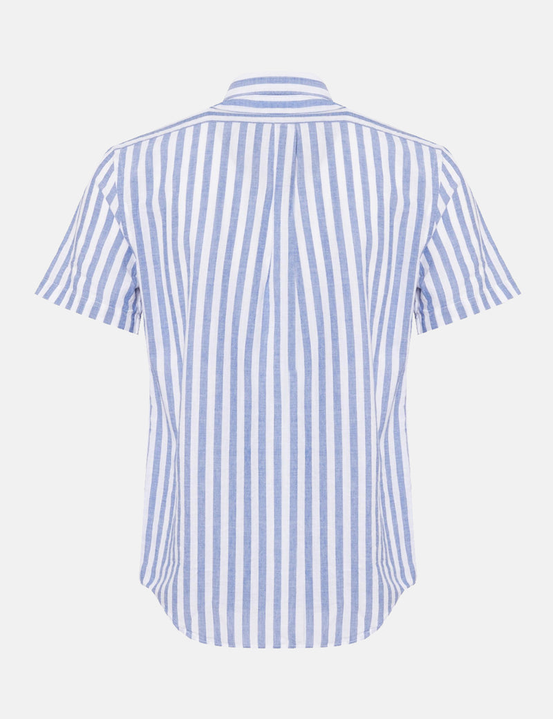 Portuguese Flannel 프라이 아 팝 오버 반팔 셔츠-블루