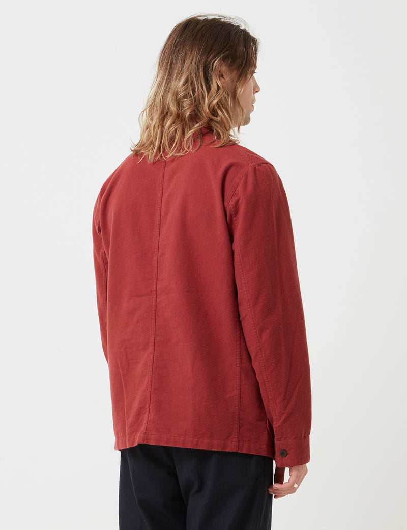 Portuguese Flannel Pinheiro Jacket (Brushed Flannel) - Bordeaux Red