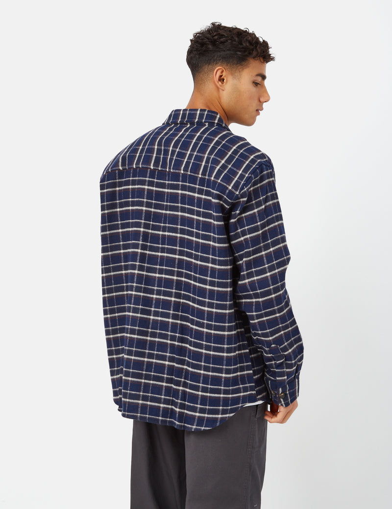 Polar Skate Co. Flannel Shirt - Rich Navy Blue