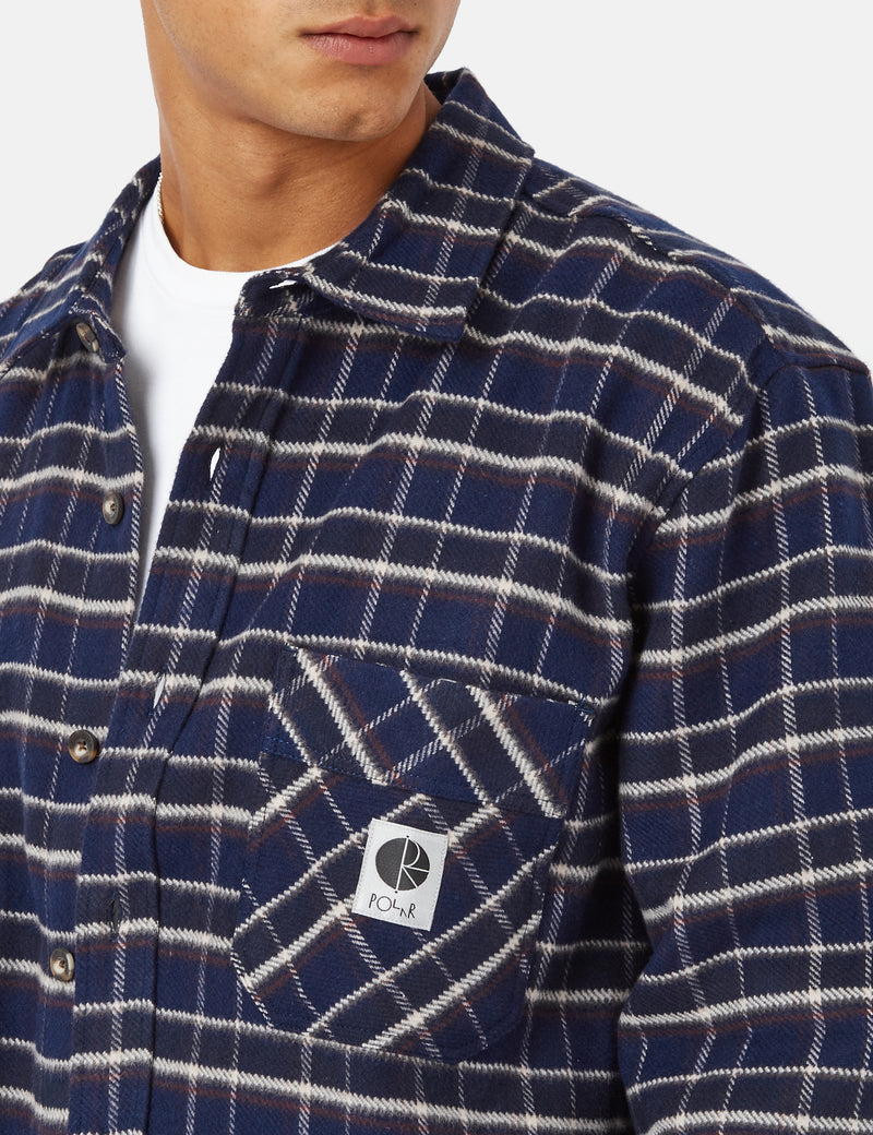 Polar Skate Co. Flannel Shirt - Rich Navy Blue