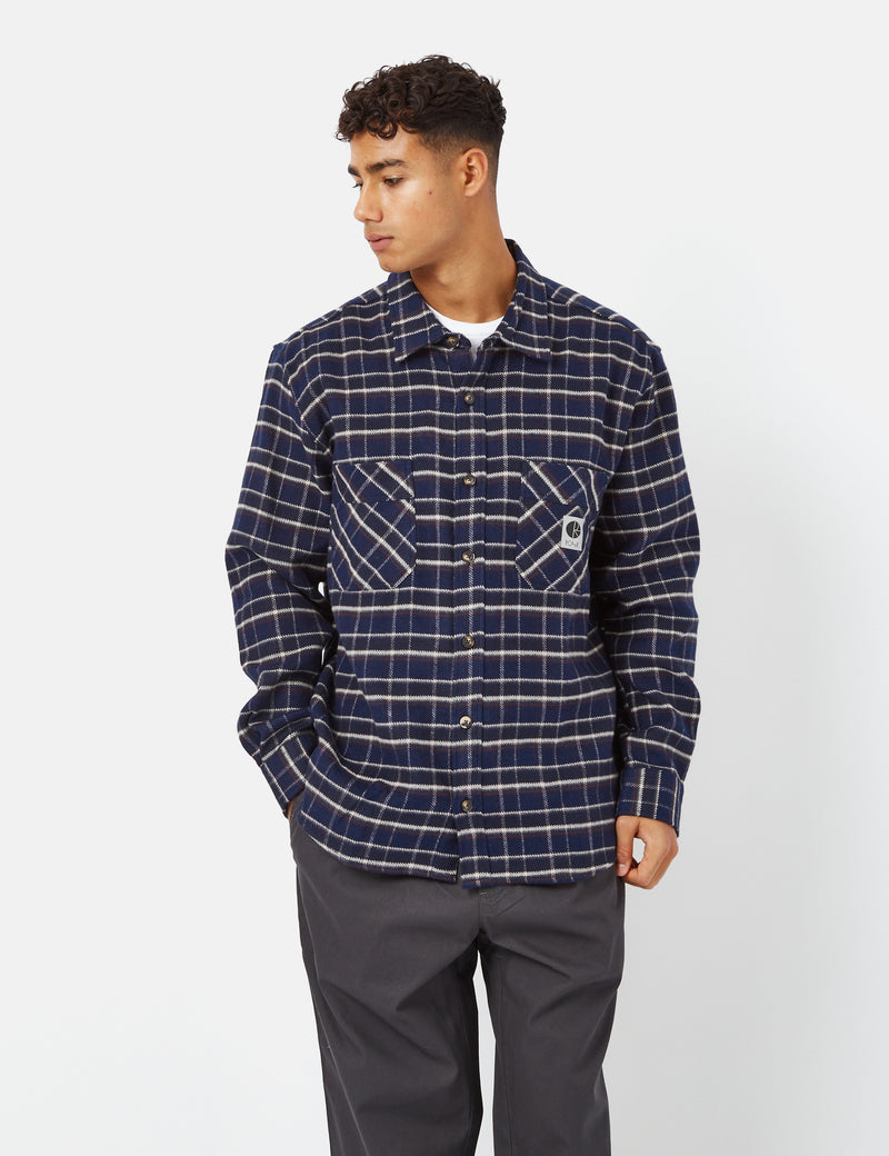 Polar Skate Co. Flannel Shirt - Rich Navy Blue