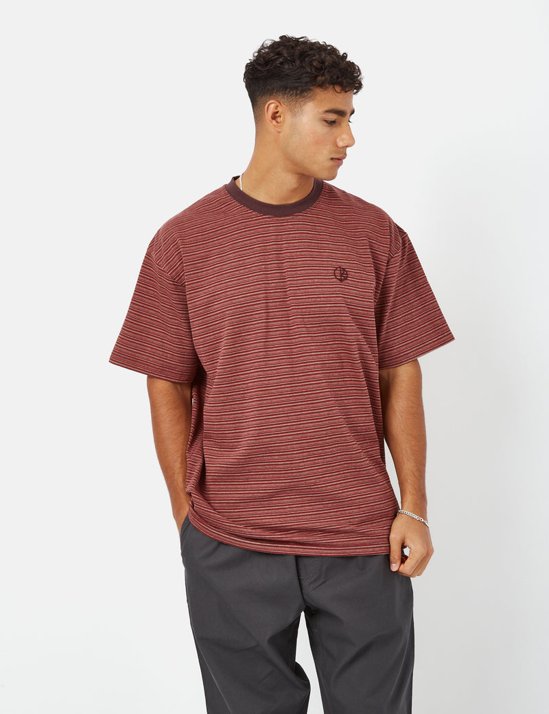 Polar Skate Co. Dizzy Stripe T-Shirt – Bordeauxrot
