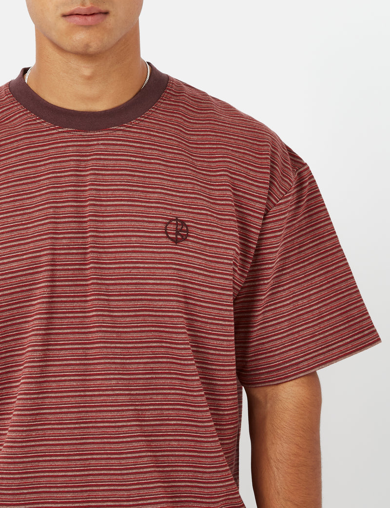 Polar Skate Co. Dizzy Stripe T-Shirt - Bordeaux Red